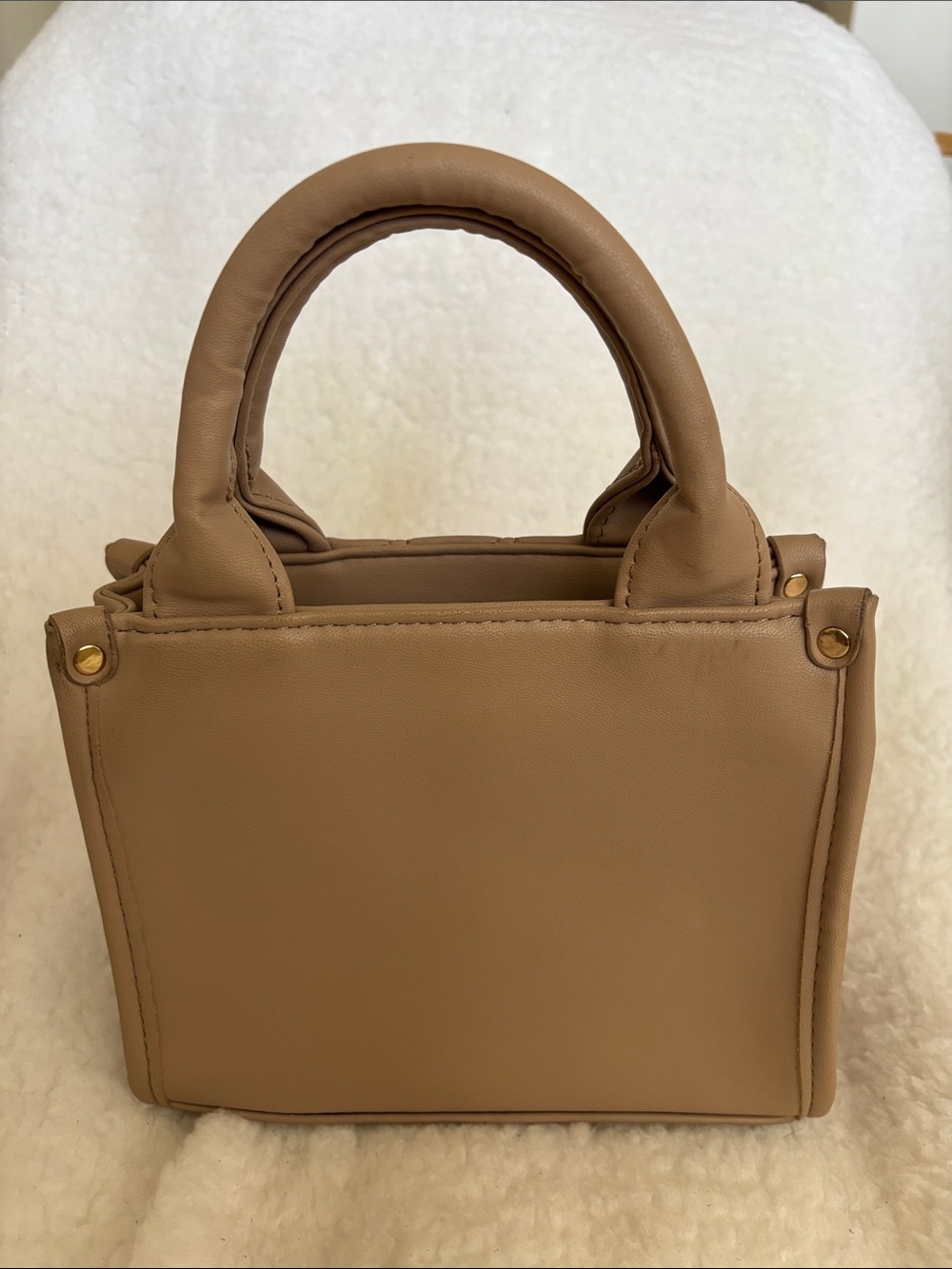 Quilted Top-Handle Crossbody/Tote Bag in Taupe - Picture 4 of 9